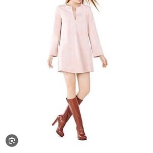 BCBGMaxAzria | Beritt Long Sleeve Tan Dress Faux Suede - fits XS-Medium